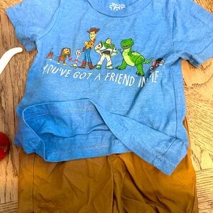 Disney Blue Toy Story T-Shirt and Brown Shorts Set